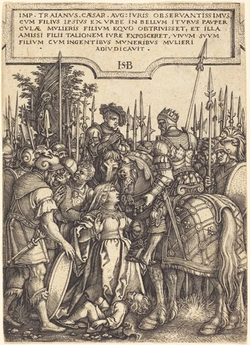 The Justice of Trajan by Sebald Beham, print, 1537