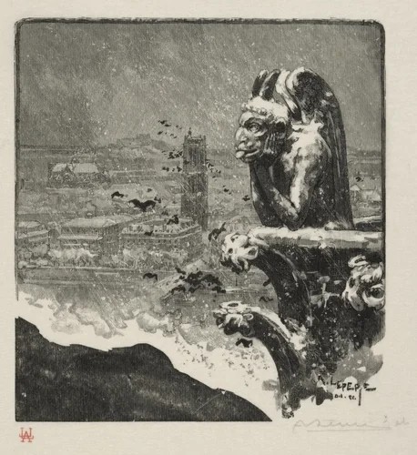 Le Stryge de Notre Dame by Auguste Louis Lepère, print, 1890