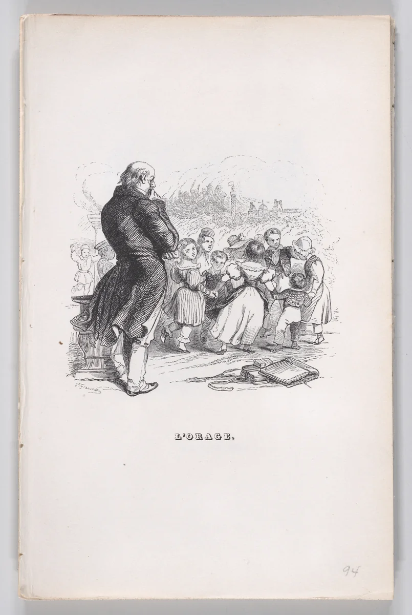 The Storm, from "The Complete Works of Béranger" by J. J. Grandville, print, 1836