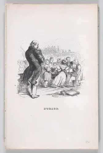 The Storm, from "The Complete Works of Béranger" by J. J. Grandville, print, 1836