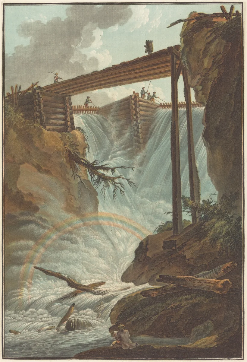 Chute de la Tritt dans la vallée de Muhlethal by Charles Melchior Descourtis, print, 1776