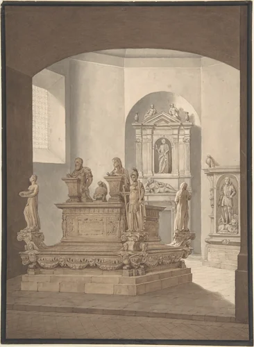 Tomb of Don Pedro de Toledo in San Gracomo degli Spagnuoli, Naples by Giovanni Marigliano, drawing, 1540-1946