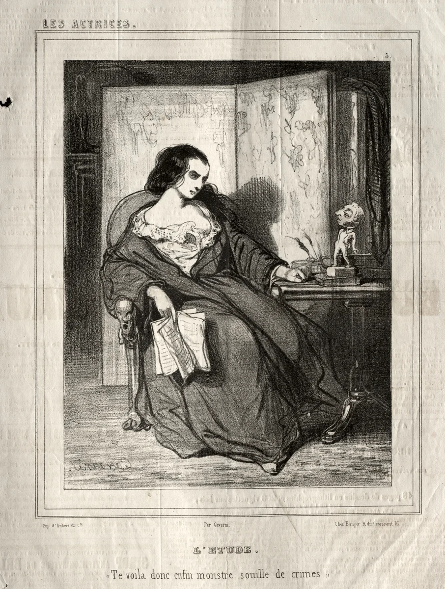 Les Actrices: L'Etude by Paul Gavarni, print, 1843