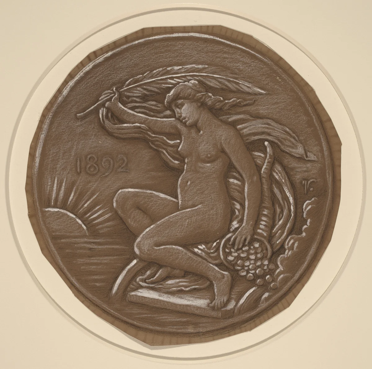 Drawing for Star of Fortune by Elihu Vedder, drawing, 1892