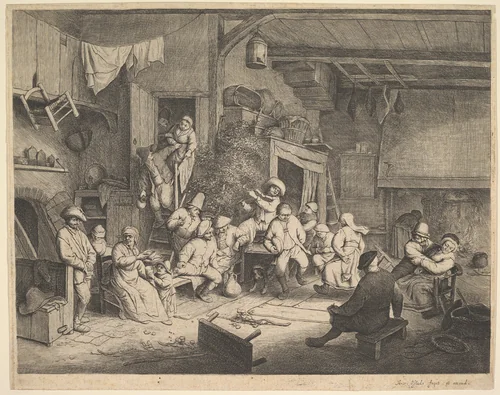 The Dance at the Inn by Adriaen van Ostade, print, 1652