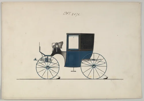 Brougham #3171 by Brewster & Co., drawing, 1875
