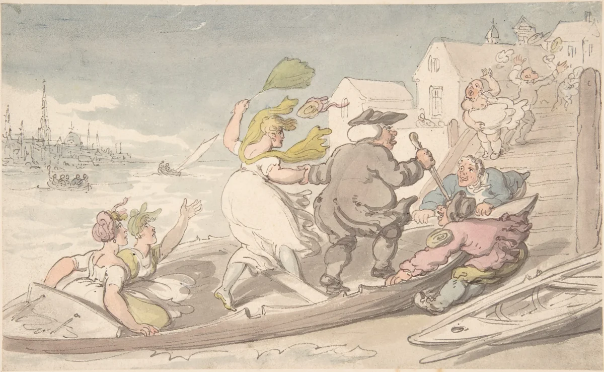 Easterly Winds by Thomas Rowlandson, drawing, 1805-1815