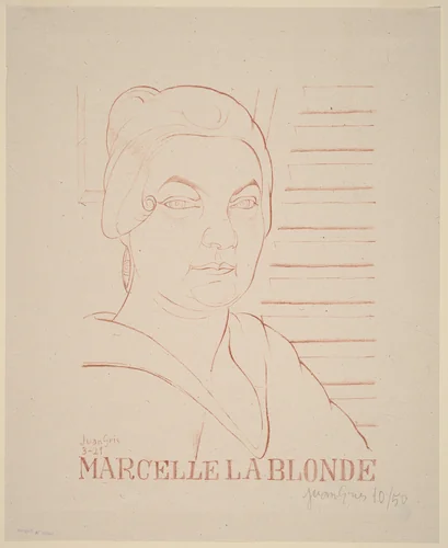 Marcelle la Blonde by Juan Gris, print, 1921