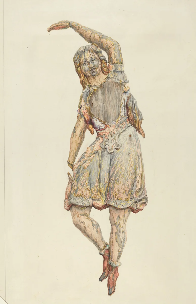Circus wagon figure: dancing girl by Katharine Merrill, index of american design, 1938