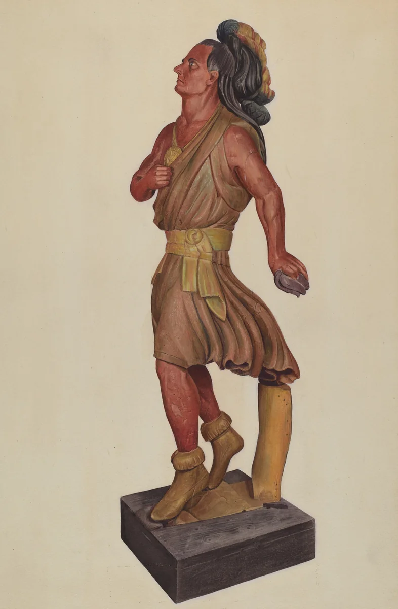 Cigar Store Indian by Alice Domey, index of american design, 1937