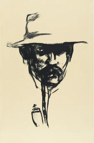 Head with Pipe, E.N. (Kopf mit Pfeife, E.N.) by Emil Nolde, print, 1907