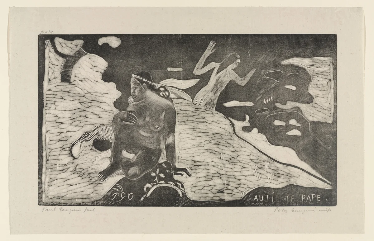 Auti te Pape (Women at the River) from Noa Noa (Fragrant Scent) by Paul Gauguin, print, 1894