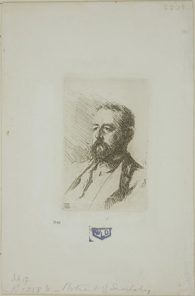 Carl Snoilsky by Anders Zorn, print, 1888