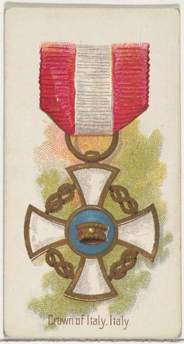 Crown of Italy, Italy, from the World's Decorations series (N30) for Allen & Ginter Cigarettes by Allen & Ginter, print, 1890