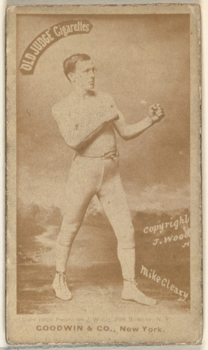 Mike Cleary, from the Celebrities and Prizefighters series (N174) for Old Judge Cigarettes by Goodwin & Company, photograph, 1887-1888