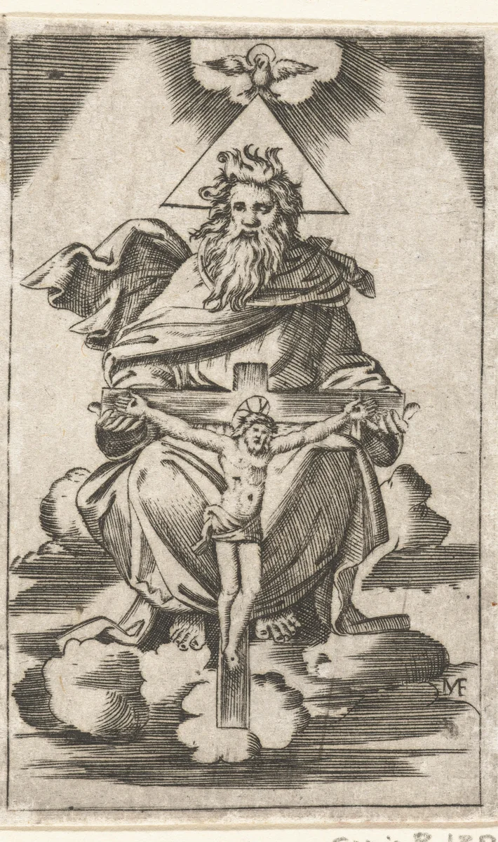 Heilige Drieëenheid by anonymous, print, 1500-1575
