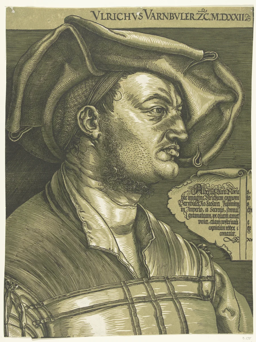 Portret van Ulrich Varnbüler by Unknown, print, 1522