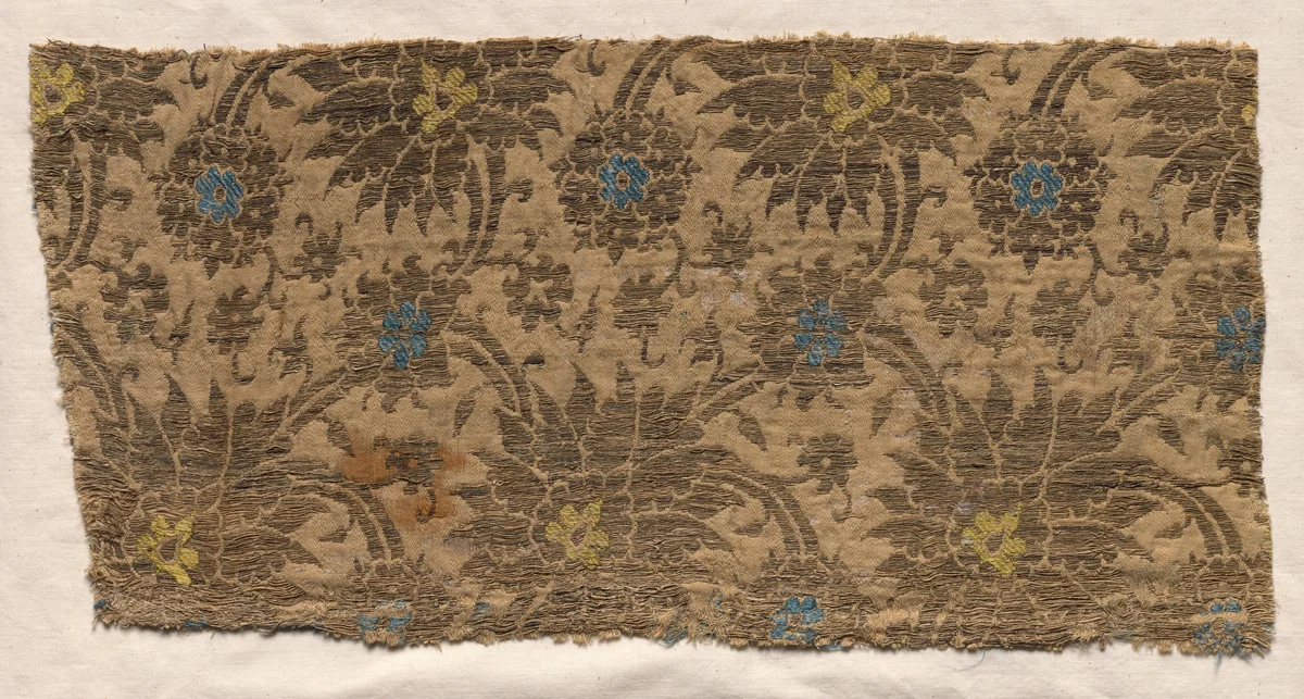 Silk Fragment by Unknown, textile, 1350-1399