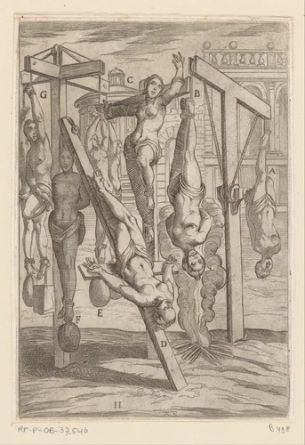 Kruisigingen en ophangingen by Unknown, print, 1565-1630