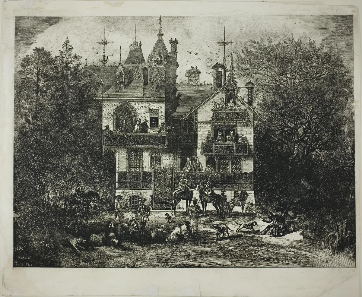 Departure for the Hunt by Rodolphe Bresdin, print, 1869