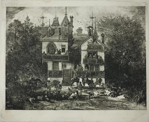 Departure for the Hunt by Rodolphe Bresdin, print, 1869