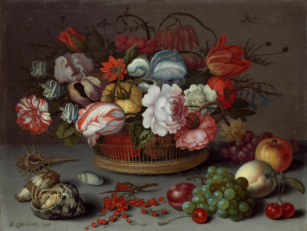 Basket of Flowers by Balthasar van der Ast, painting, 1622