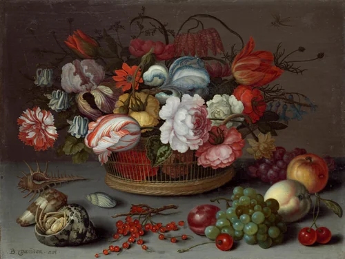 Basket of Flowers by Balthasar van der Ast, painting, 1622