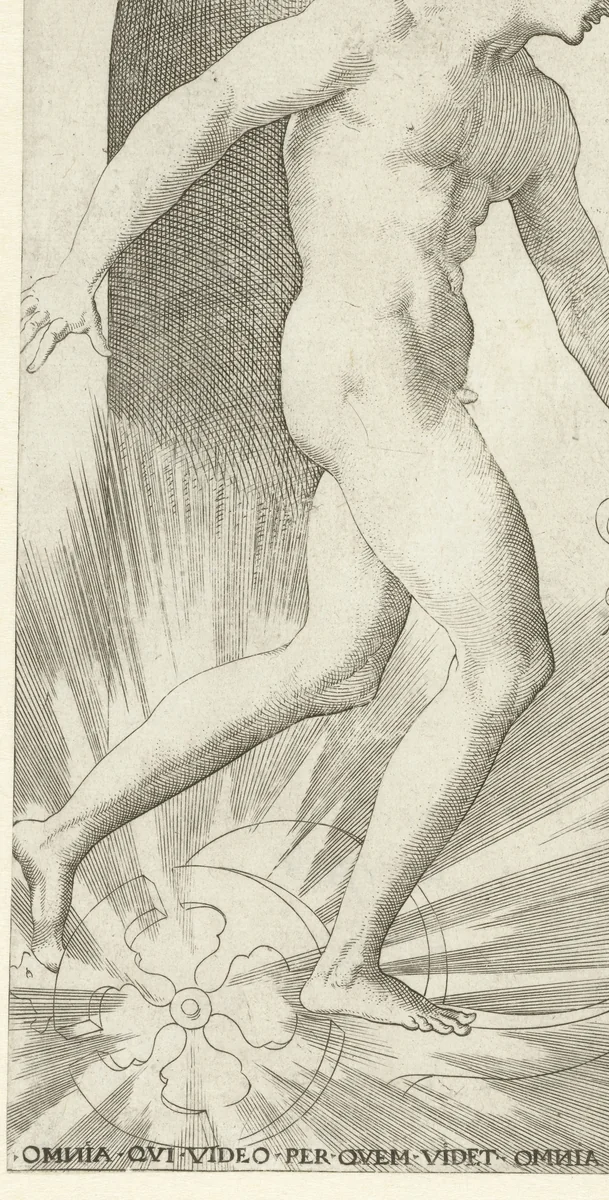 Apollo met lauwerkrans op een wagen by Jacob Binck, print, 1530