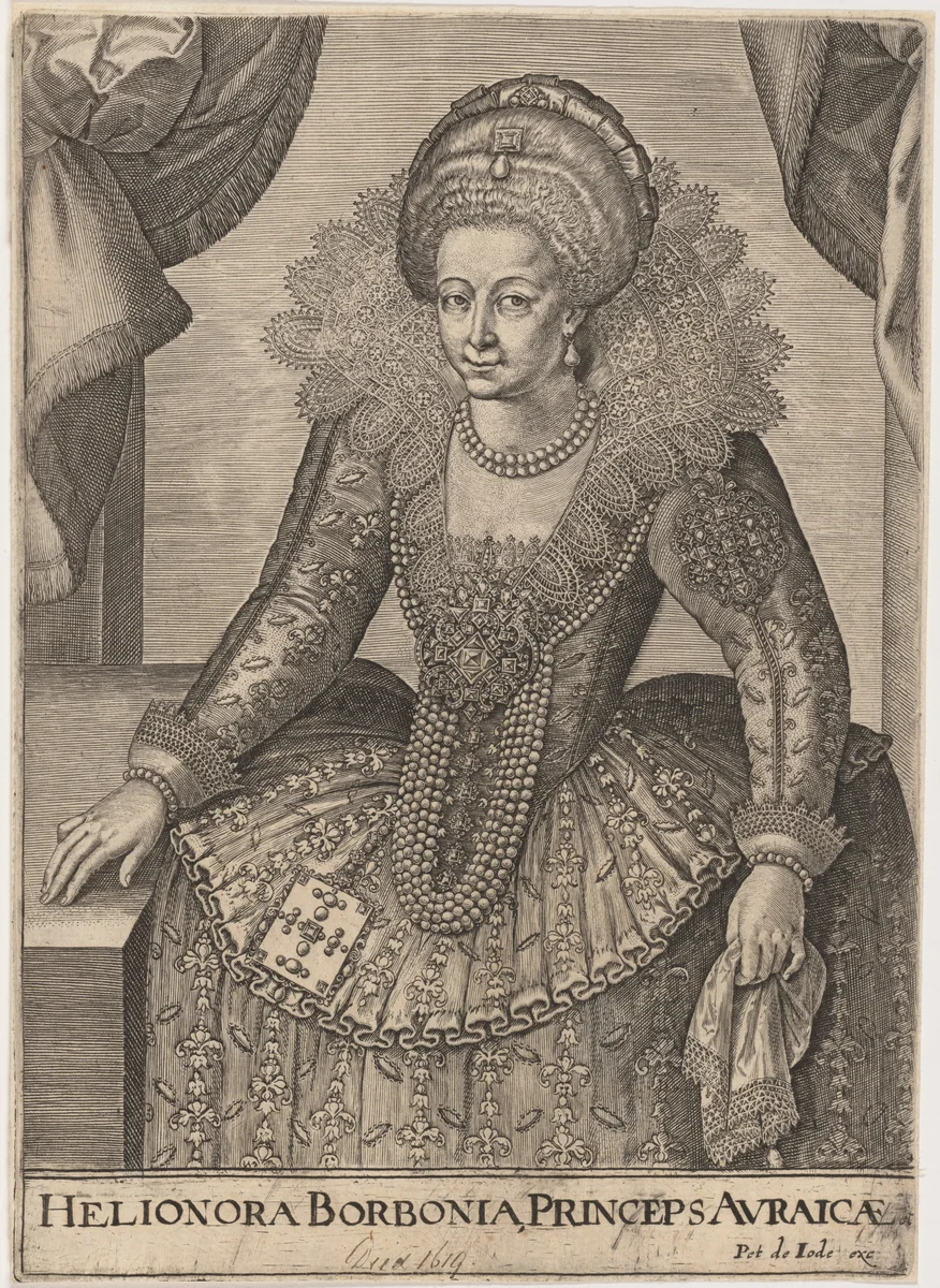 Eleanora, Princess of Orange by Johan Wierix; Pieter de Jode II, print, 1600-1644