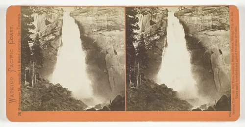 The Nevada Fall, 700 ft., Yosemite, from the series "Watkins' Pacific Coast" by Carleton Watkins, photograph, 1861-1876