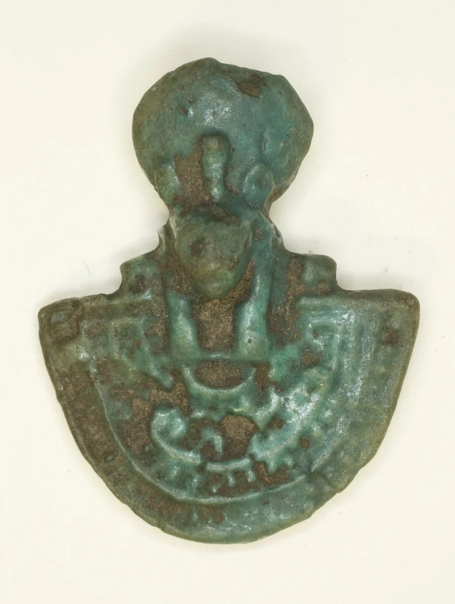 Pectoral Amulet of the Goddess Bastet by Egyptian, metalwork, -1070--656