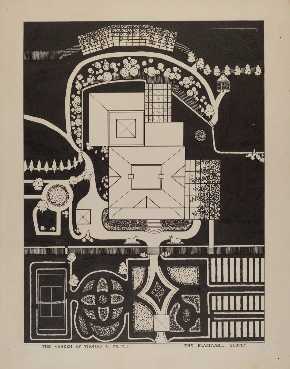 Garden of Thomas Veitch by Helen Miller; William Merklin; Gilbert Sackerman, index of american design, 1936