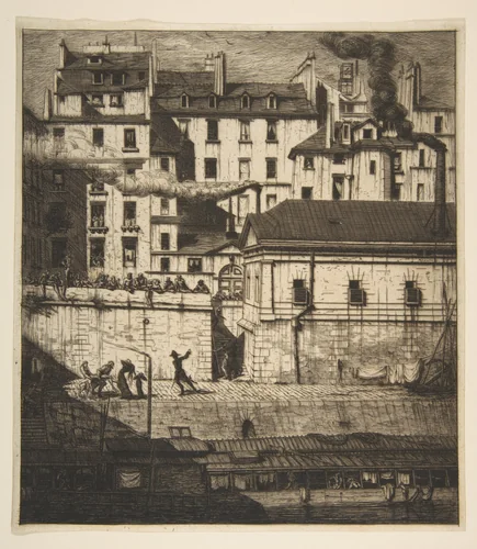 The Mortuary, Paris (La Morgue) by Charles Meryon, print, 1854