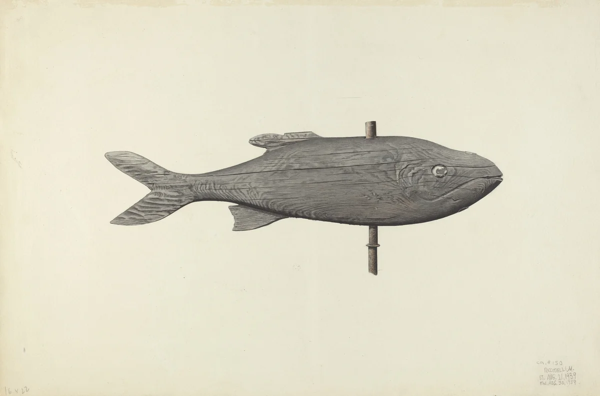 Fish Weather Vane by Michael Riccitelli, index of american design, 1939