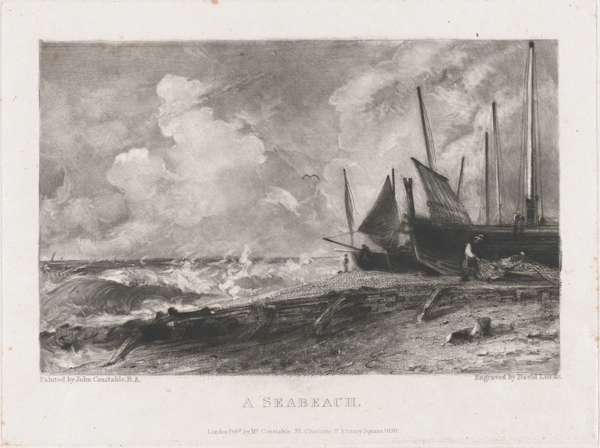 A Sea Beach by David Lucas, print, 1830