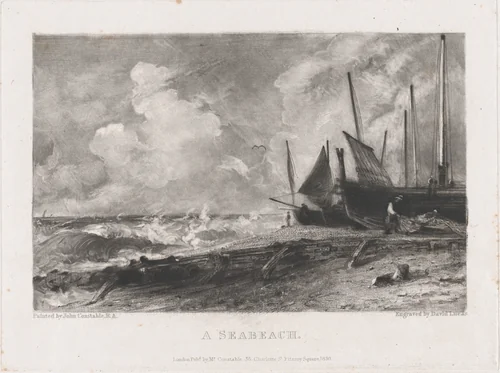 A Sea Beach by David Lucas, print, 1830