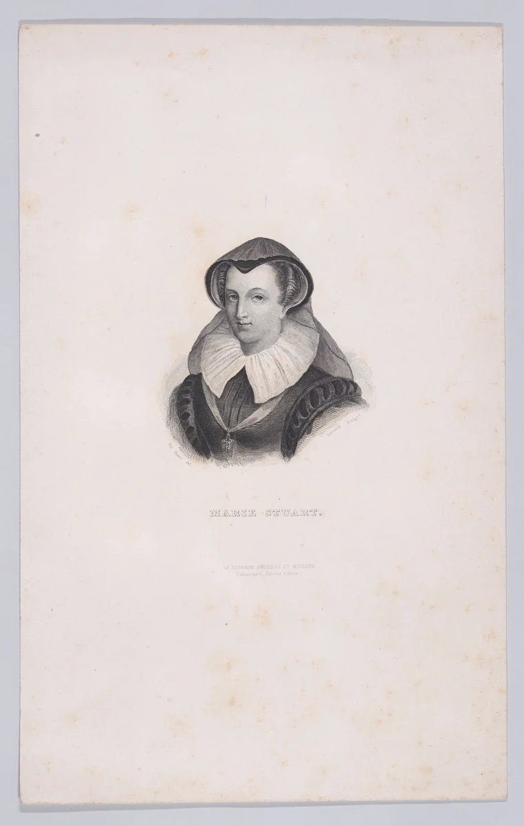 Mary, Queen of Scots (from "La Touraine, Anienne et Moderne") by Pierre-Edouard Frère, print, 1845