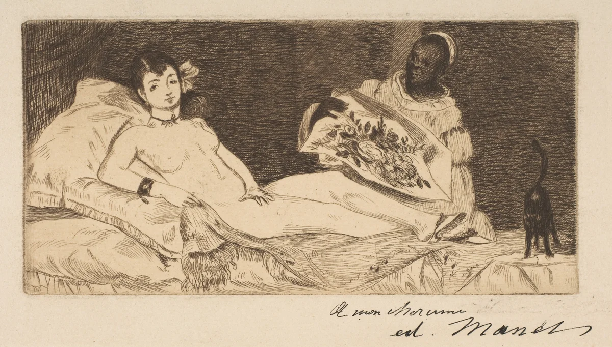 Olympia (small plate) by Edouard Manet, print, 1867
