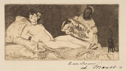 Olympia (small plate) by Edouard Manet, print, 1867