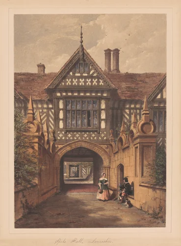 Speke Hall, Lancashire by Joseph Nash, print, 1849