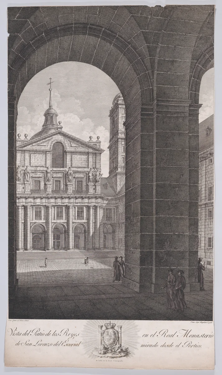 View of the Patio of the Kings in the monastery of El Escorial, from "Views of El Escorial" by Tomás López Enguidanos, print, 1785-1795