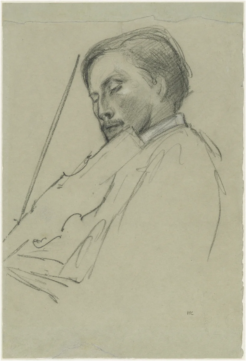 The Violinist by Pierre Puvis de Chavannes, drawing, 1870