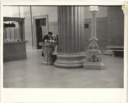 Bank interior--Chicago by Robert Frank, photograph, 1956