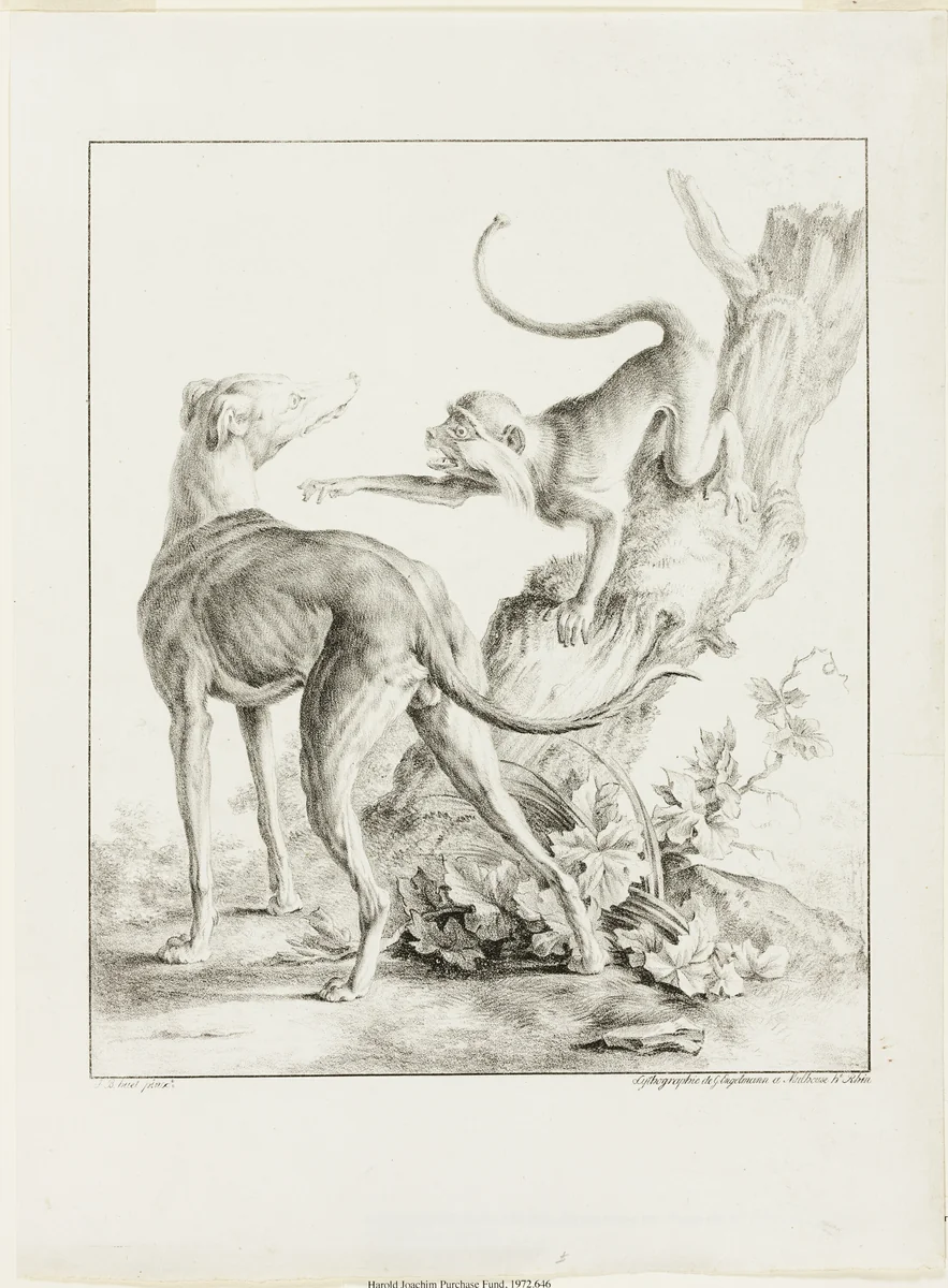 Dog and Monkey by Gottfried Engelmann
Jean Baptiste Huet
Jean-Baptist Huet, print, 1814-1815