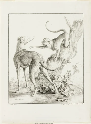 Dog and Monkey by Gottfried Engelmann
Jean Baptiste Huet
Jean-Baptist Huet, print, 1814-1815