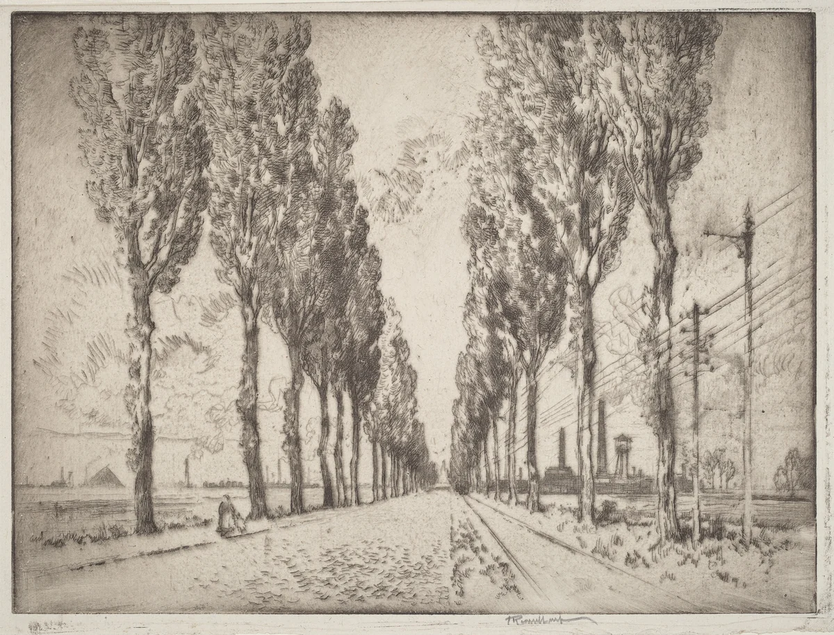 The Avenue, Valenciennes by Joseph Pennell, print, 1910
