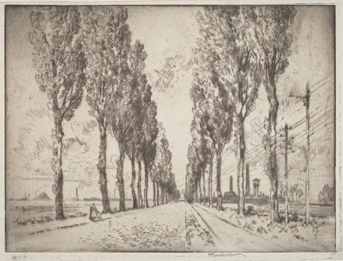 The Avenue, Valenciennes by Joseph Pennell, print, 1910