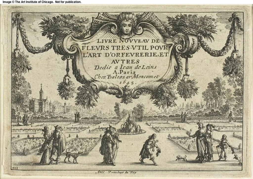 Title page, from Livre Nouveau de Fleurs... by Nicolas Cochin, print, 1645