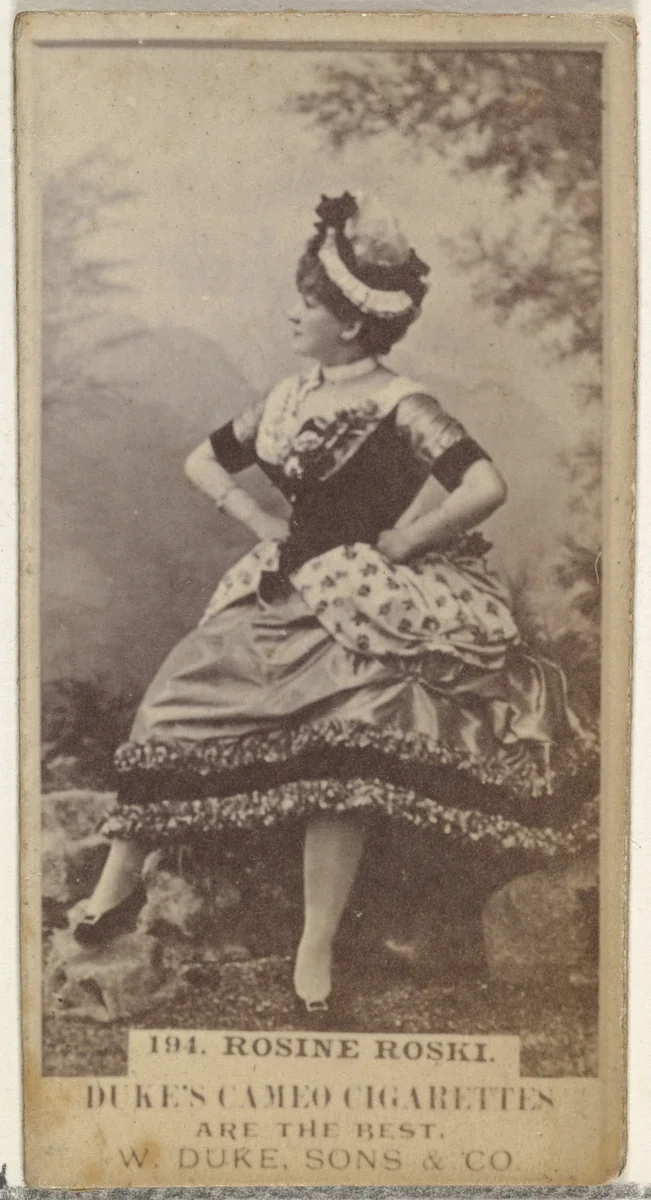 Card Number 194, Rosine Roski, from the Actors and Actresses series (N145-5) issued by Duke Sons & Co. to promote Cameo Cigarettes by W. Duke, Sons & Co., photograph, 1880-1889