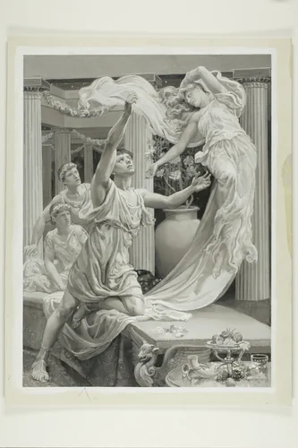 And Lycius' Arms Were Empty of Delight by Will Hicock Low, drawing, 1885